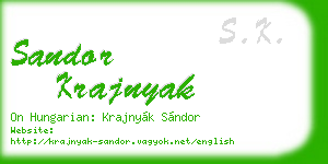 sandor krajnyak business card